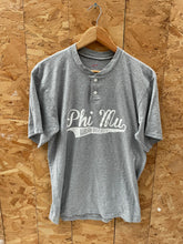 Soffe Large Gray Phi Mu Auburn University Henley T-Shirt